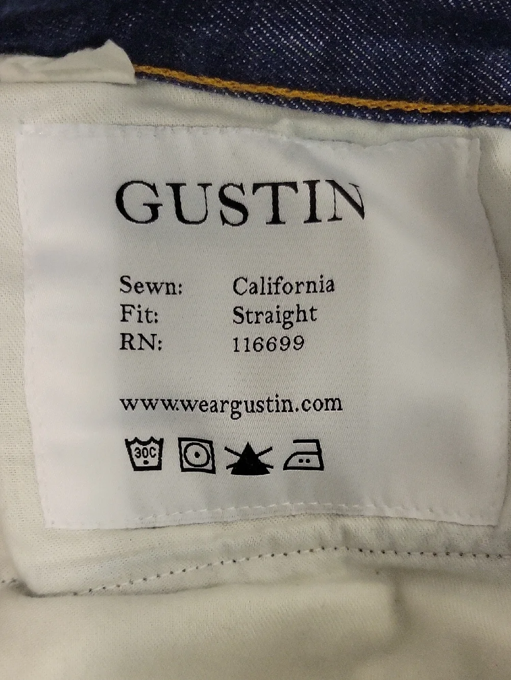 Gustin The Regular #7 Classic Dark Blue Straight-Leg Jeans 29 X 32 Selvedge